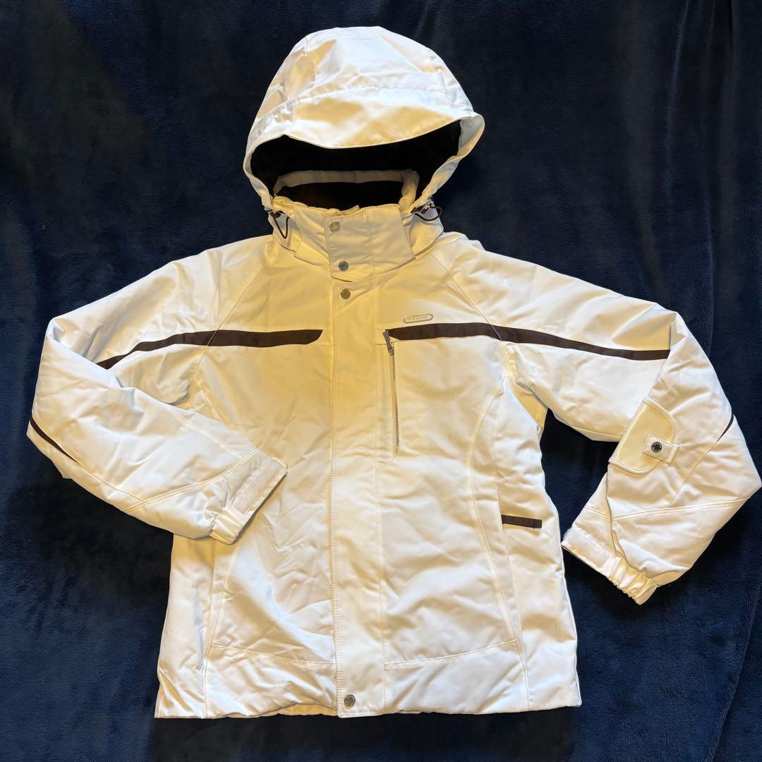 【美品】DESCENTEデサント　レディース　スキーウェア　サイズ7 白茶 美品】DESCENTEデサント レディース スキーウェア サイズ7 白茶 - メルカリ