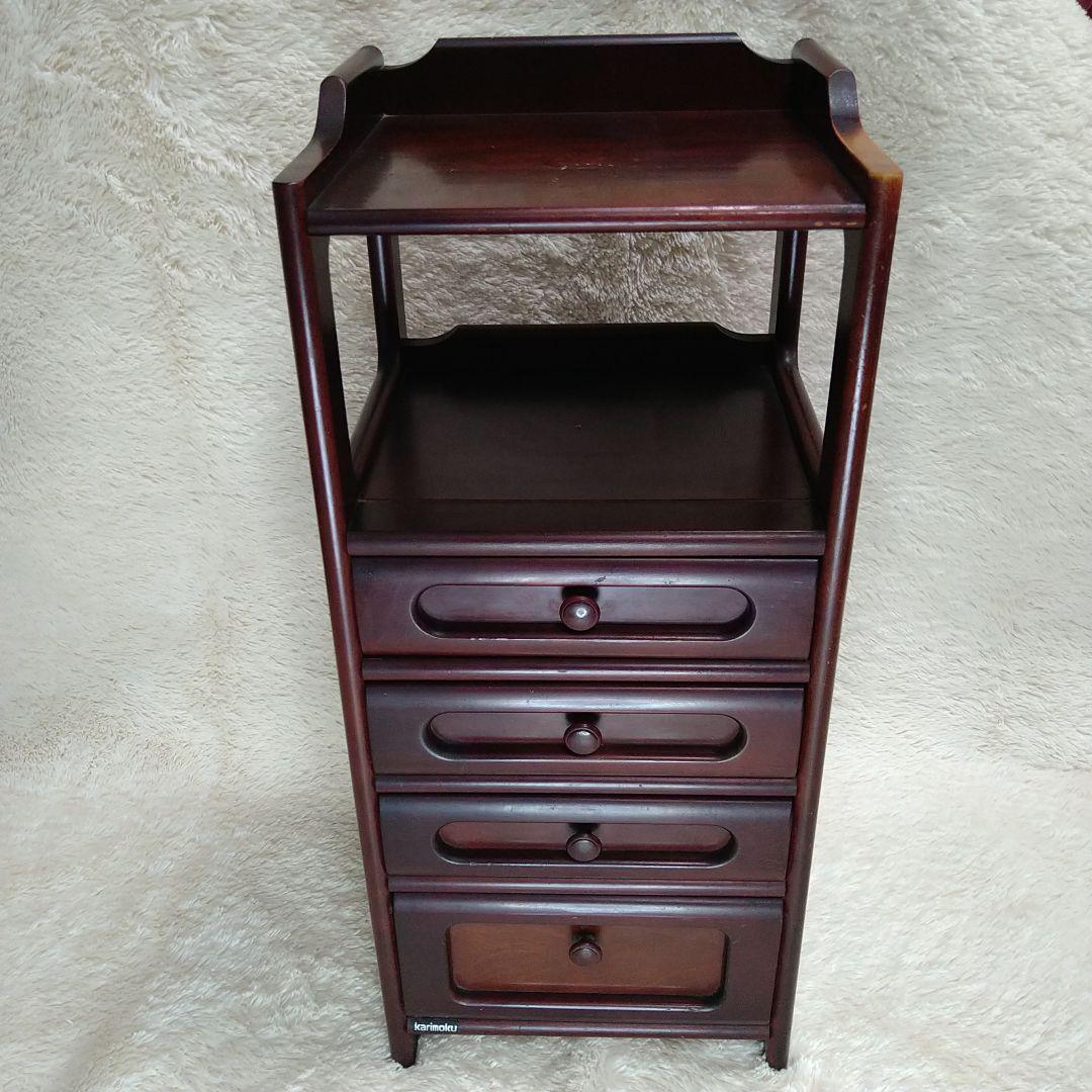 karinoku カリモク 4段引き出し 電話台 ヴィンテージ 昭和レトロ カリモク電話台 昭和に欠かせない電話台 皆ご存知の黒電話を置く為の台