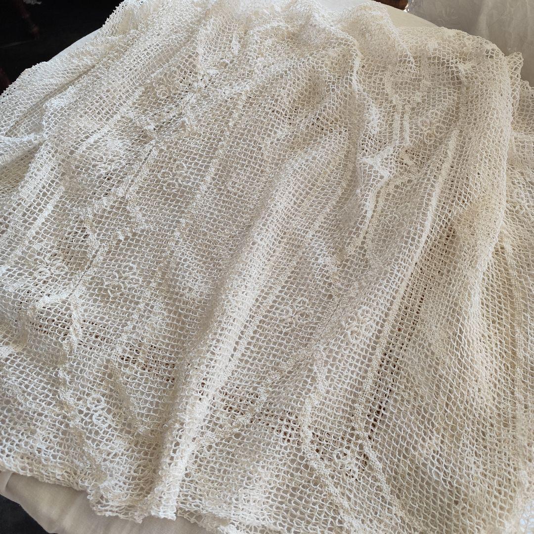 Vintageハンドワークコットンフィレレース　白色　フリークロス 2026年最新】フィレレースの人気アイテム - メルカリ