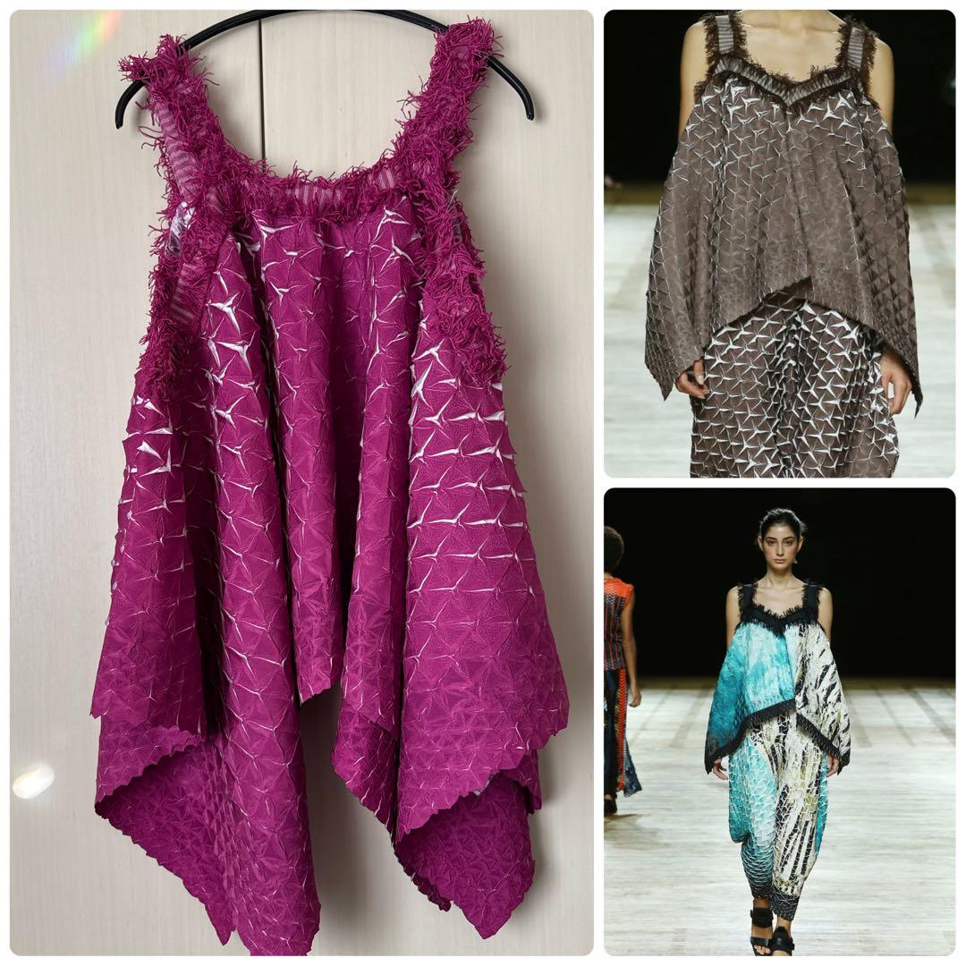 イッセミヤケ　ピンクパープル フリル付きキャミソール コットンミックスリブキャミソール(S ローズピンク): PEACH JOHN