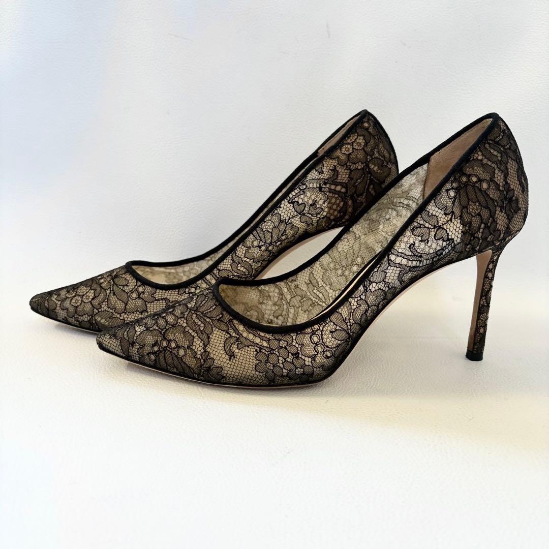 極美品✨JIMMY CHOO ROMY 85 ブラック レース ハイヒール 39 - メルカリ