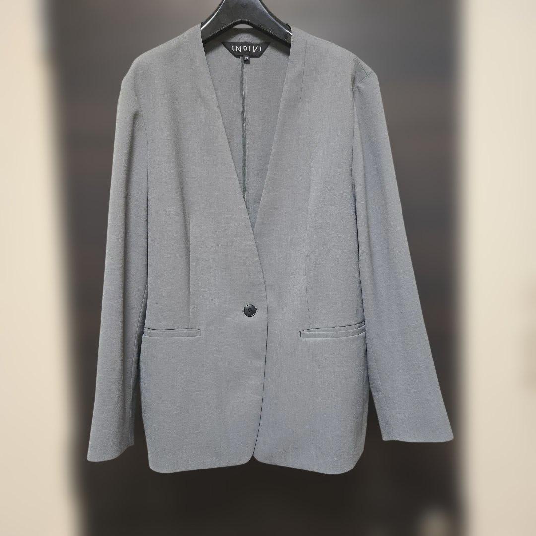 美品】INDIVI 19 グレー パンツスーツ セットアップ - メルカリ