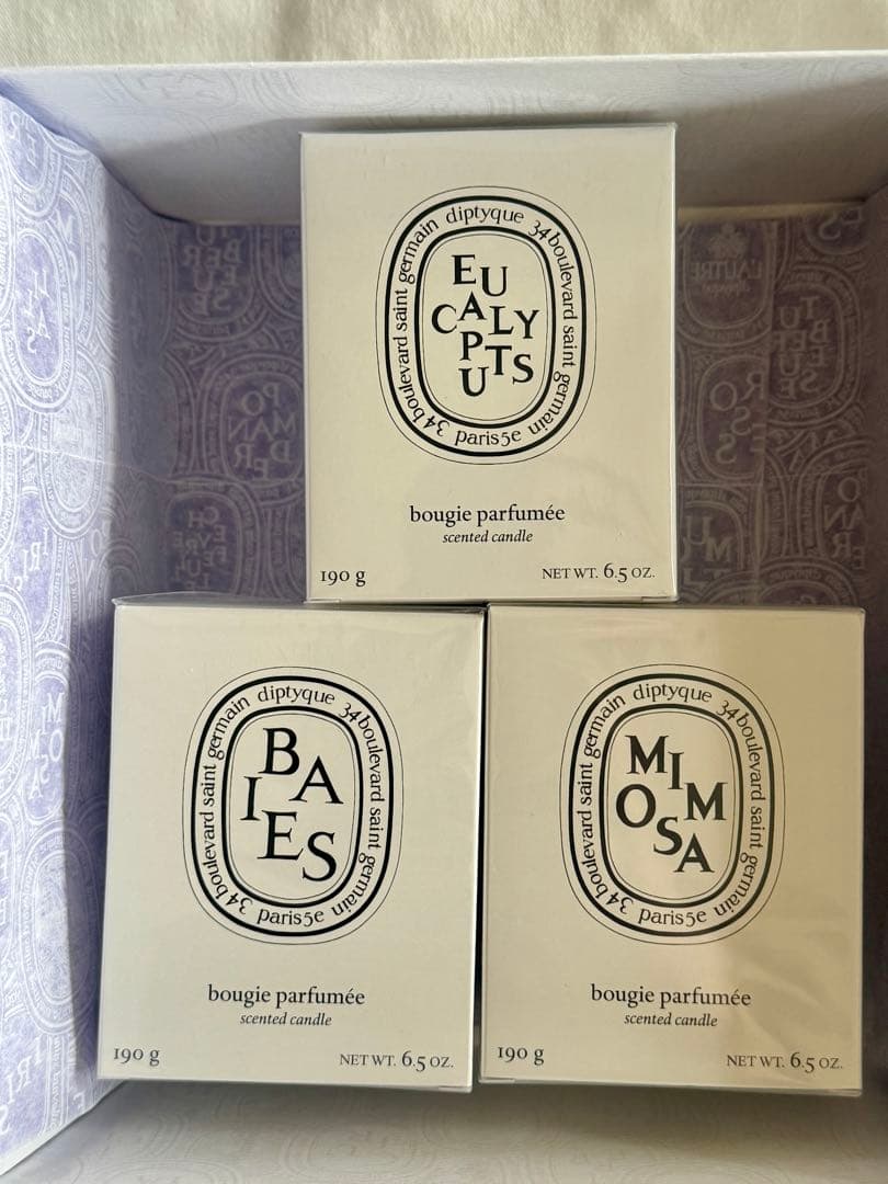 カ*ナ様 【新品】diptyque アロマキャンドル190g 3個セット