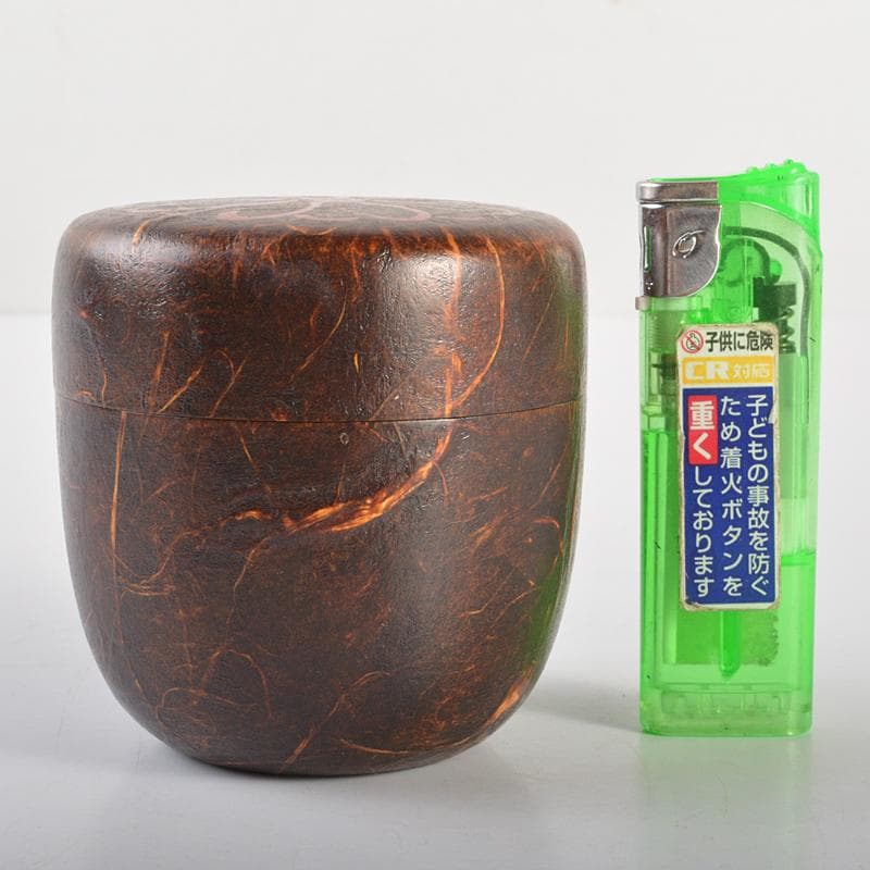 山中塗 道場宗廣作 雲龍和紙張 菊之絵 自画 大棗 松長剛山極め箱