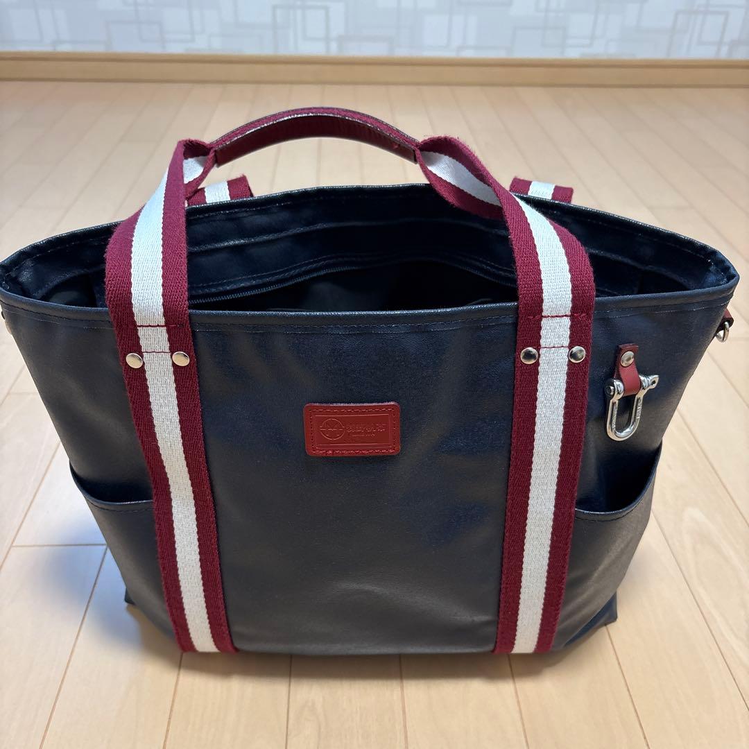 早い者勝ち！森野帆布トートバッグ ネイビー/レッド