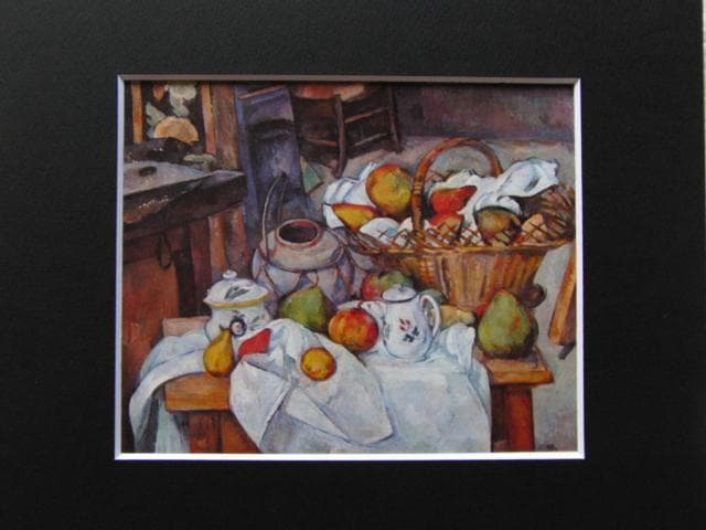 ポール・セザンヌ、【籠のある静物】、希少な画集画より