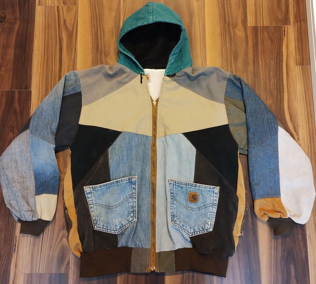 マ*ト様 カーハート　パッチワークデザイン 再構築　アクティブジャケット型　古着