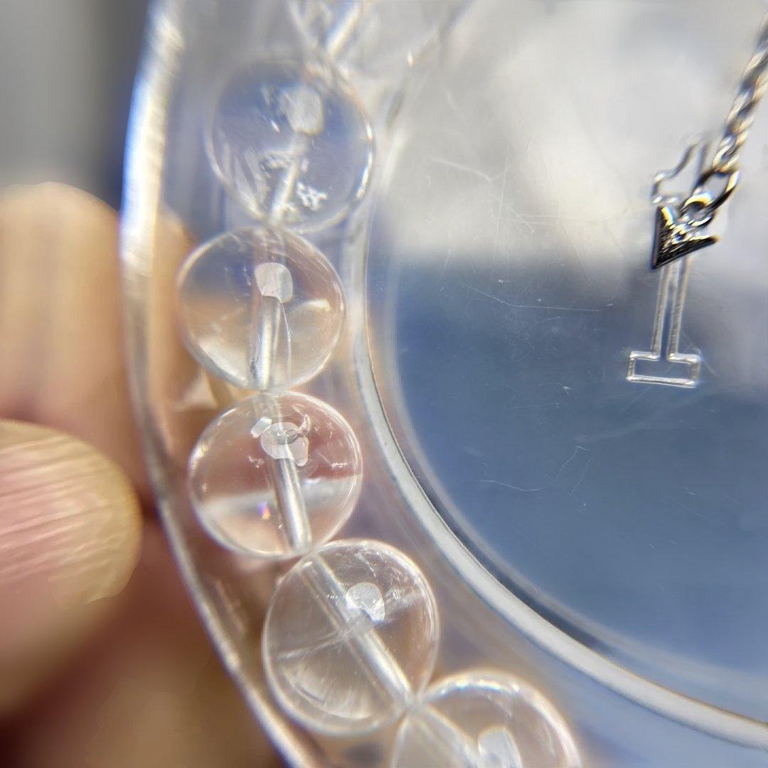 ユッキー様専用天然アイリス水晶+モルダバイト隕石パーツブレス 12-215