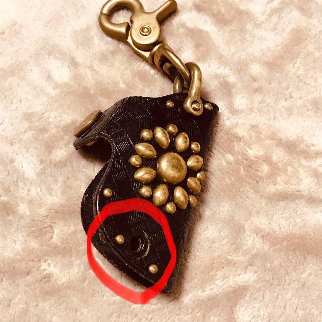 CALEE キャリー レザー スタッズ キーケース ブラック系(ジャンク品