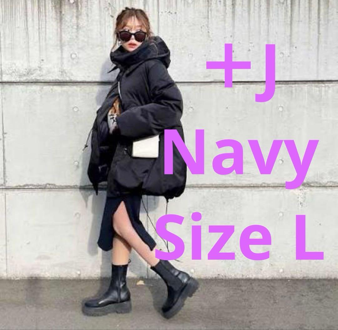 ハイブリッドダウンショートコート L ネイビー スウィングル SWINGLE FOXファー付エレガンスショートダウンコート