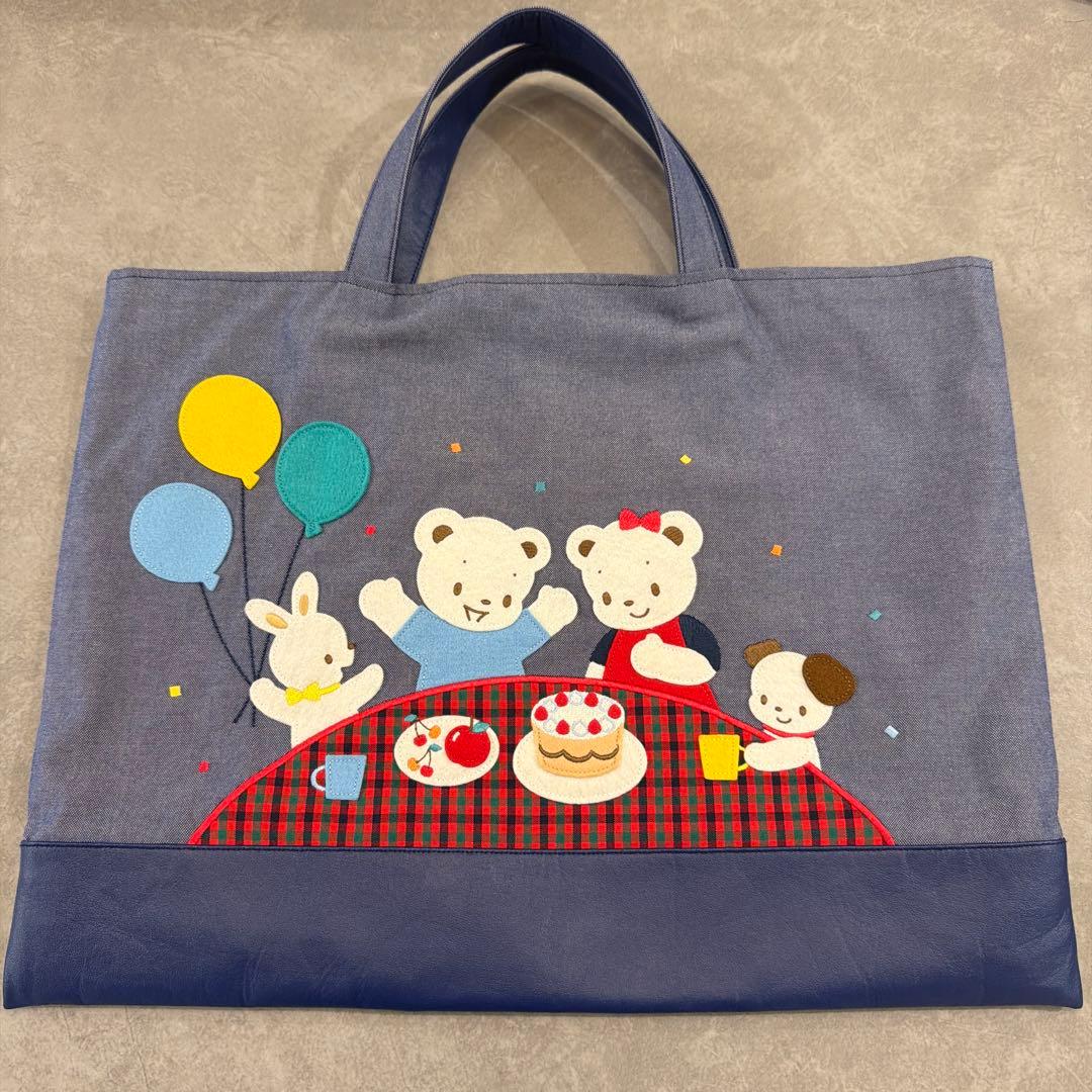 美品！familiarファミちゃんリアちゃんデニムバッグ