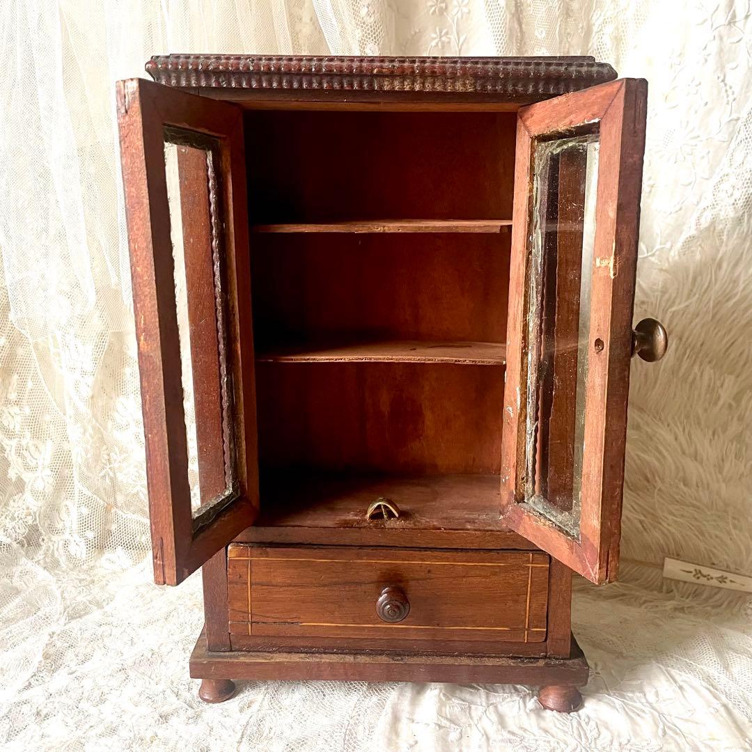 ドールキャビネットフランスアンティークカップボードディネット