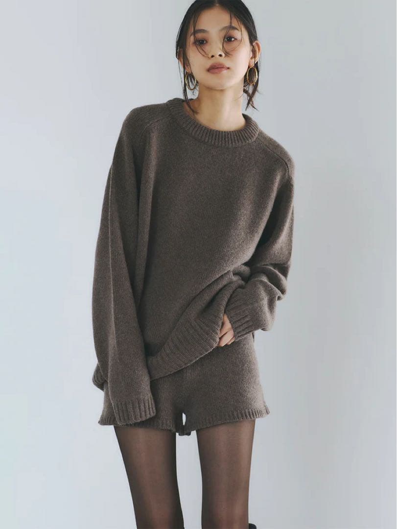 【anuans】HAMILTON ウールカシミヤクルーネックプルオーバー