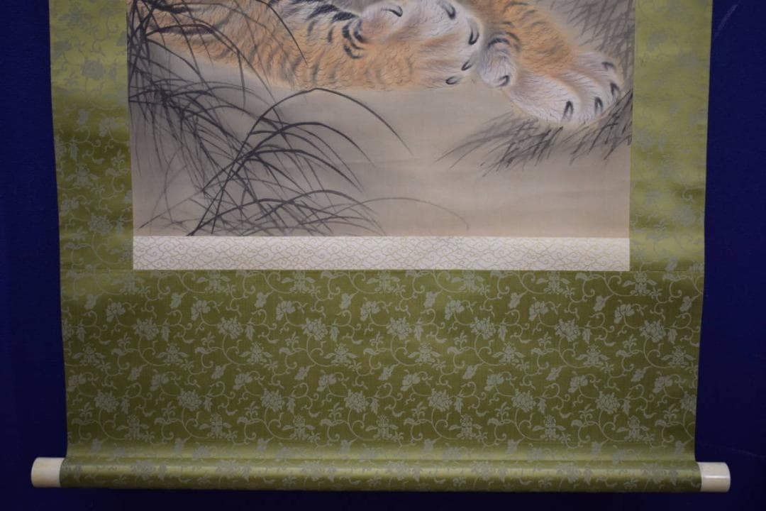 真作/新谷鐵僊/鐵/鉄仙/猛虎図/布袋屋掛軸HJ-909 - メルカリ