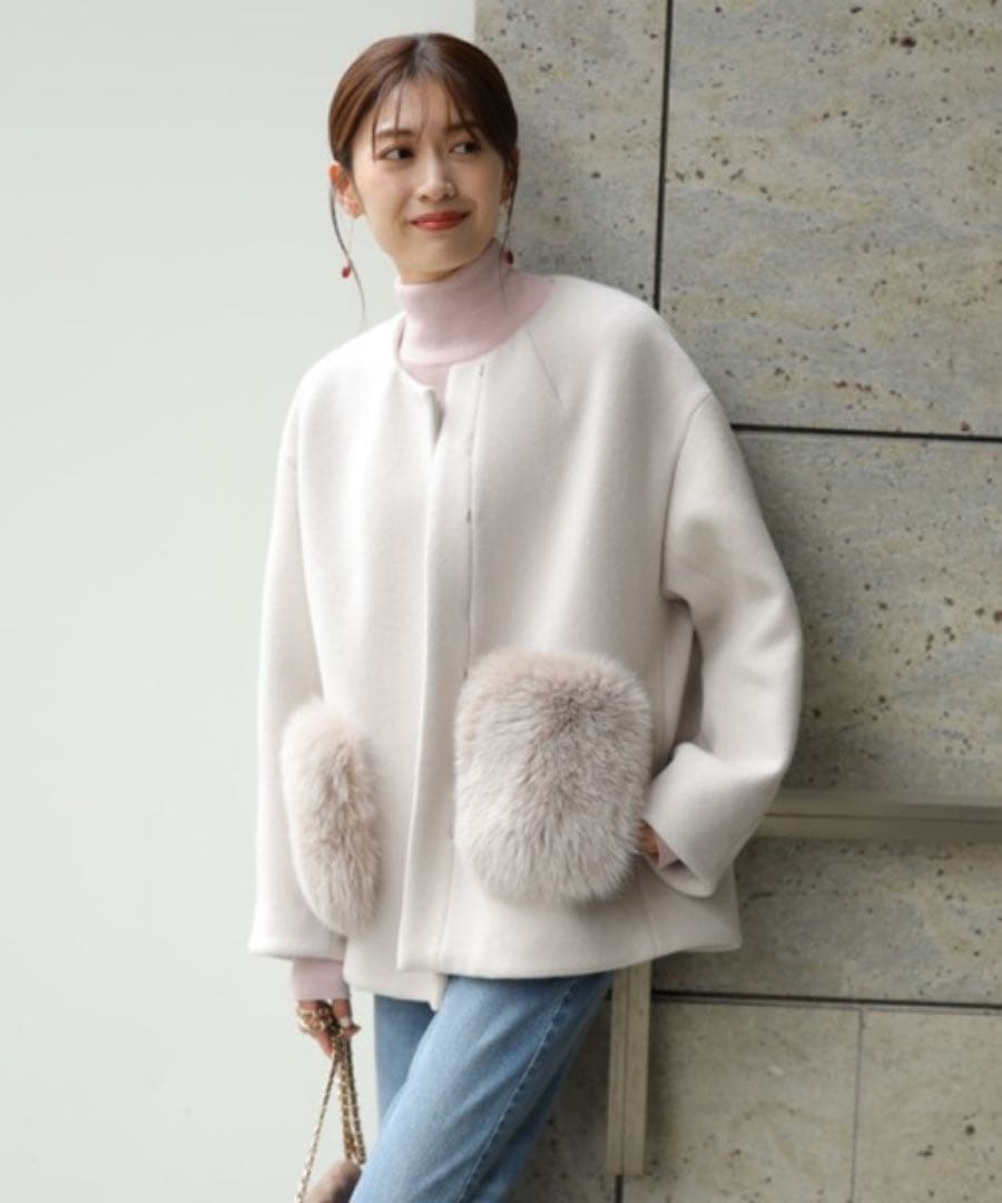 2WAYポケファーノーカラーコート Apuweiser-riche - メルカリ