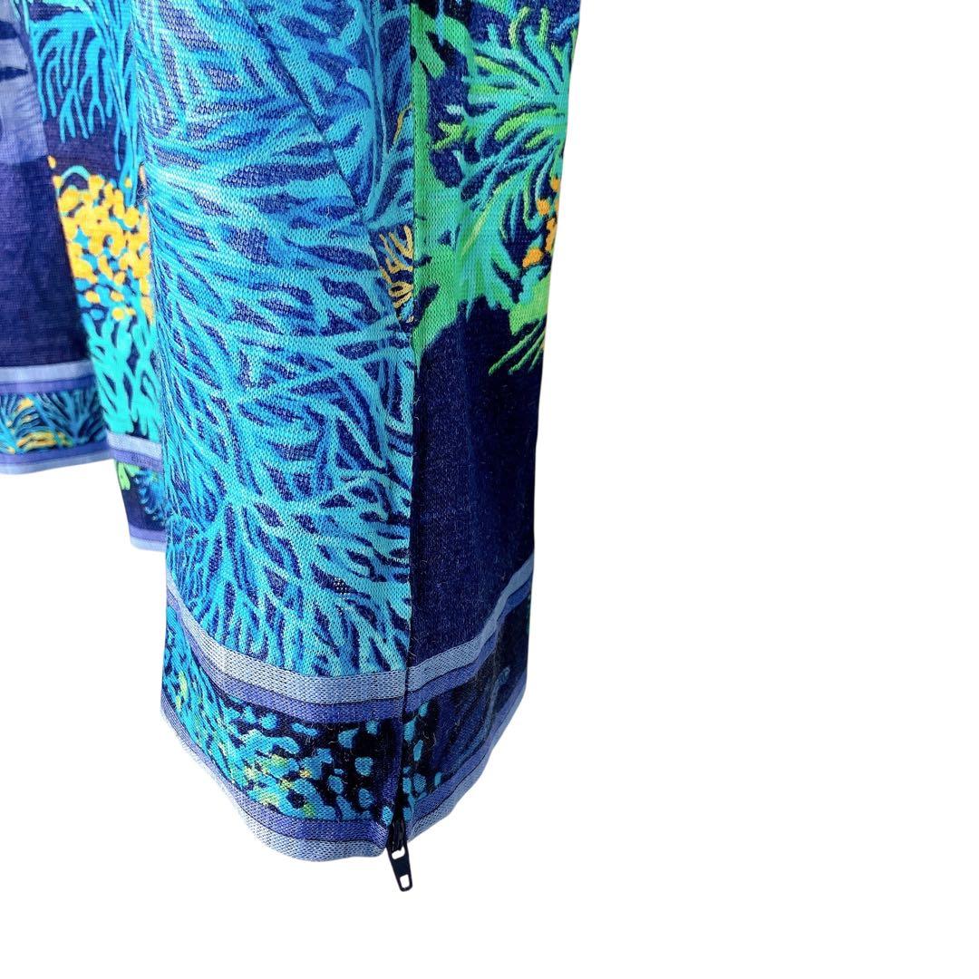 マカ113 超美品 レオナール リネンキャミソール トップス ブルー L