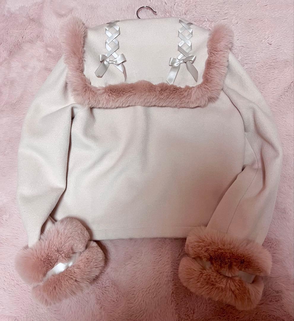 mars さきまるちゃんコラボ レースアップセーラー襟ショートコート