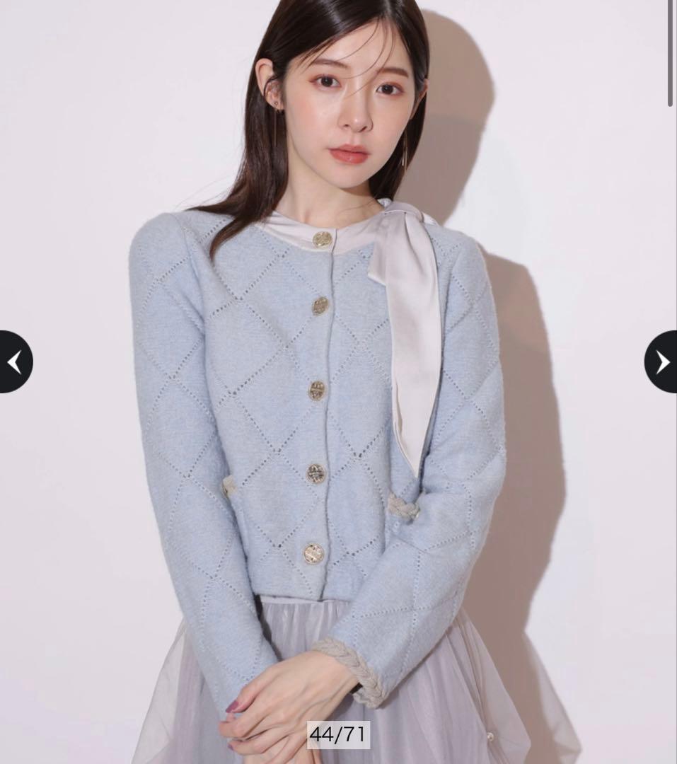 新品未使用】Rirandture Ribbon Knit Jacket ミント - メルカリ