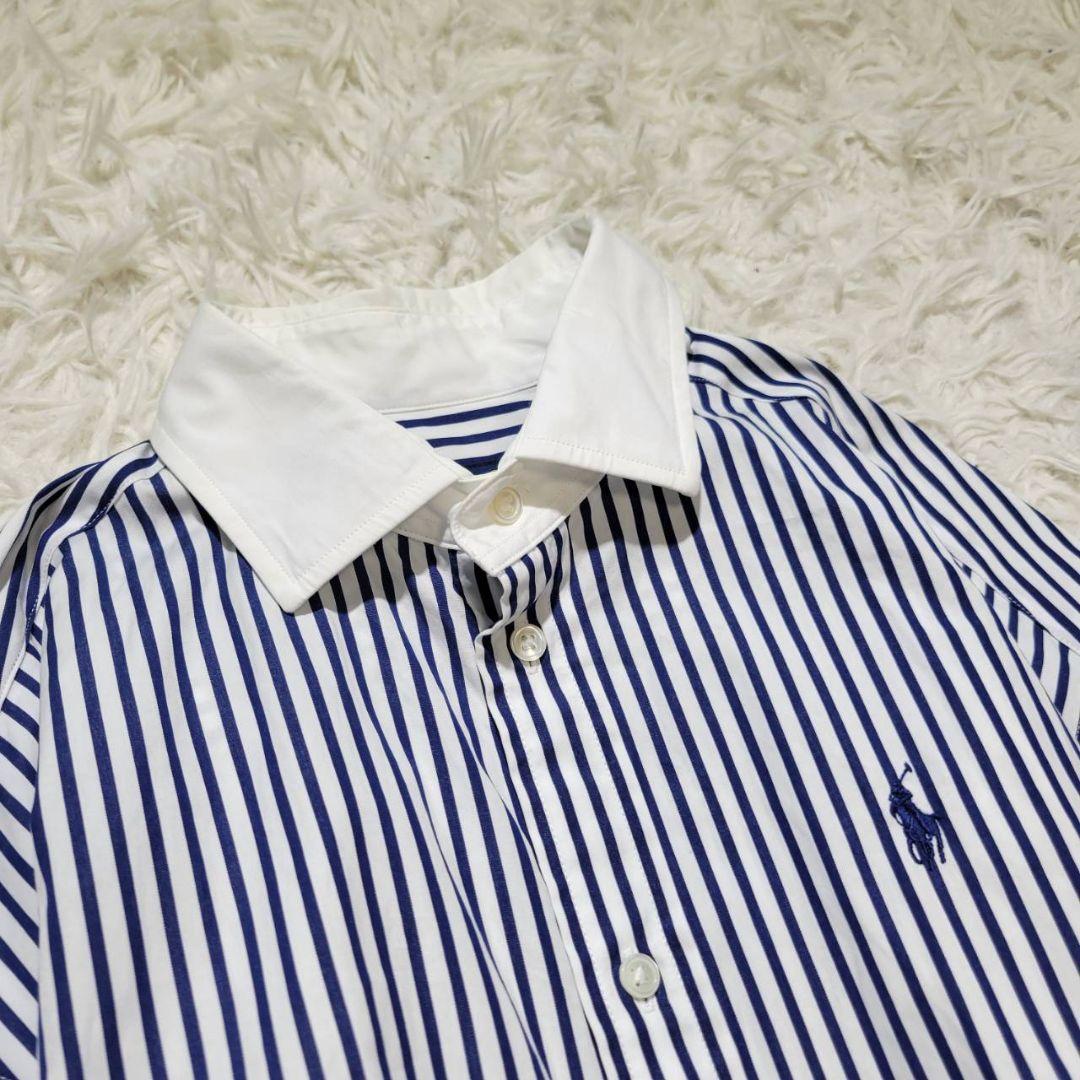 極美品】ポロラルフローレン シャツワンピース Aライン ストライプ
