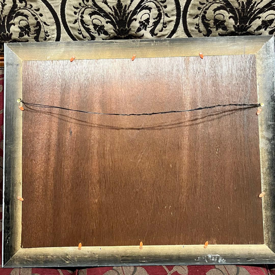 日本画 川本末雄「松と流れ」真作 リトグラフ エディッション84/150