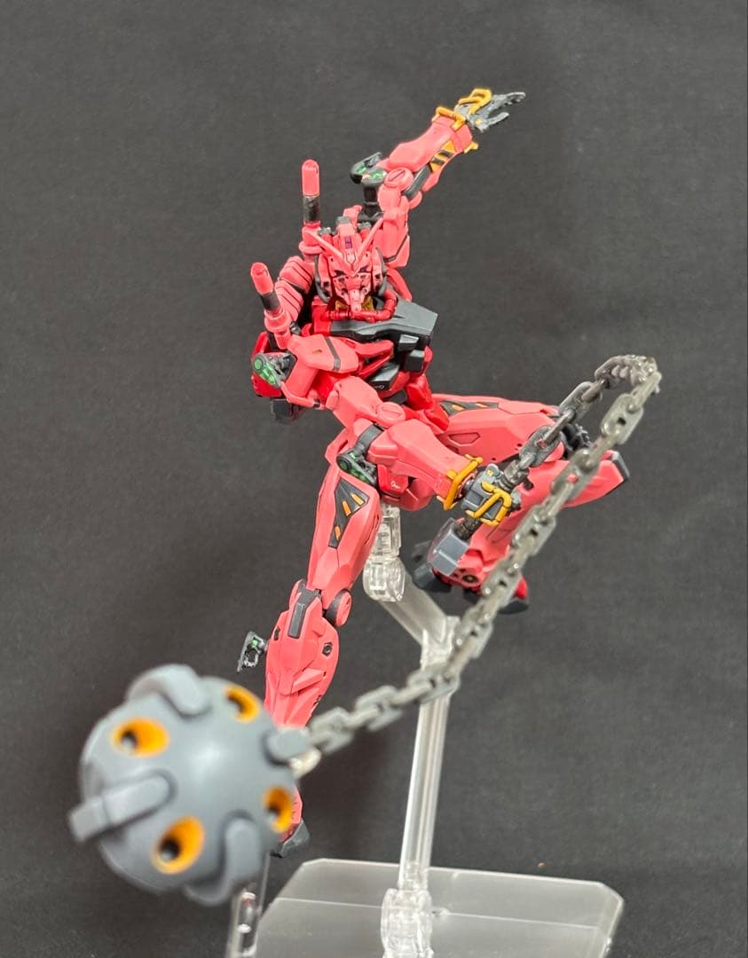 HG赤いガンダム完成品（ビット6個付き・部分塗装・つや消しトップ