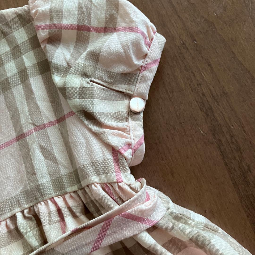 バーバリー 入学式 スモッキング チェック柄 フォーマル ワンピース