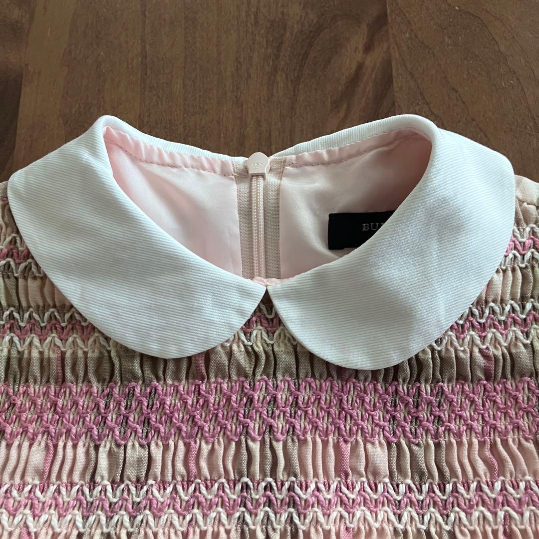 バーバリー 入学式 スモッキング チェック柄 フォーマル ワンピース