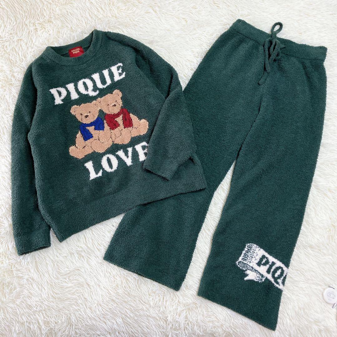 ジェラートピケ gelato pique クマ刺繍ルームウェアセット パジャマ