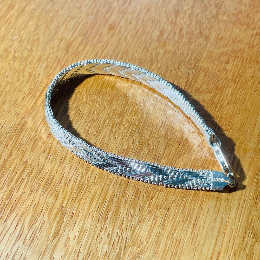 ヴィンテージ 925 Italy ヘリンボーン ブレスレット - メルカリ