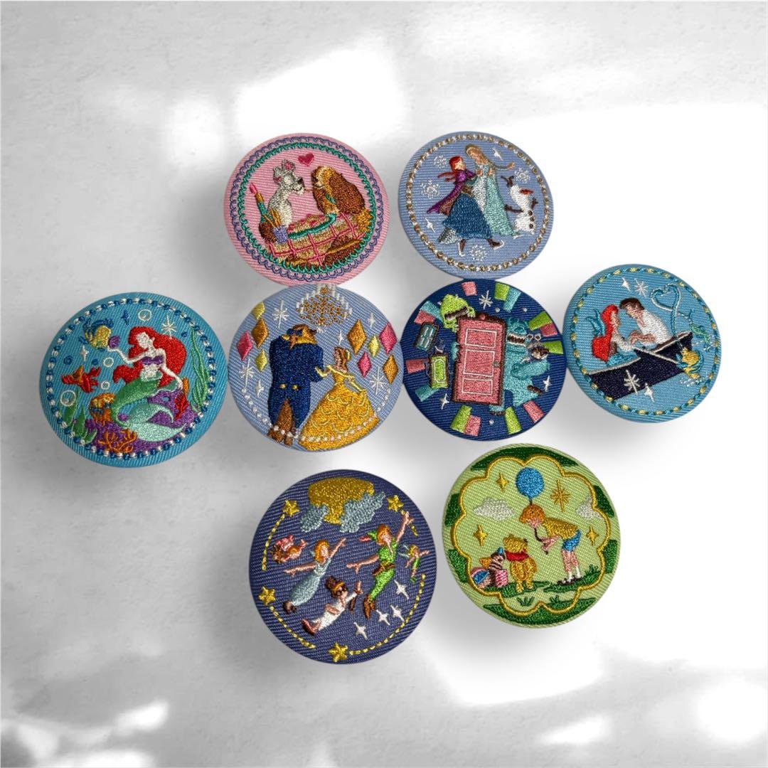 ディズニー 美女と野獣 ピーターパン アリエル アナ雪 刺繍 缶バッジ