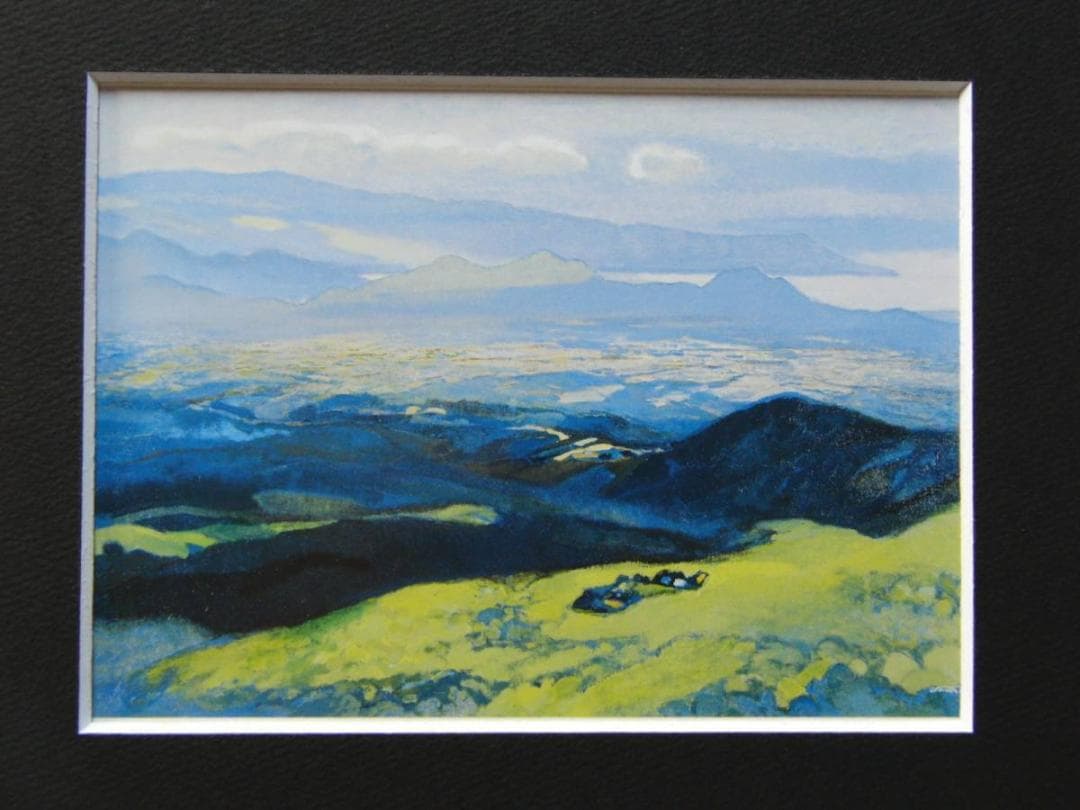 山羽斌士、『駿東伊豆長閑』、希少画集より、状態良好、新品木製額・額装付