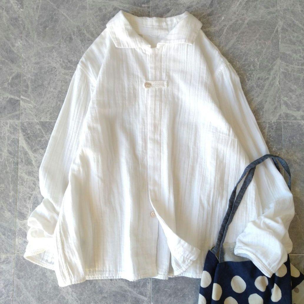 593 くんちゃん様リピート割 パラスパレス コットン ガーゼ 白シャツ