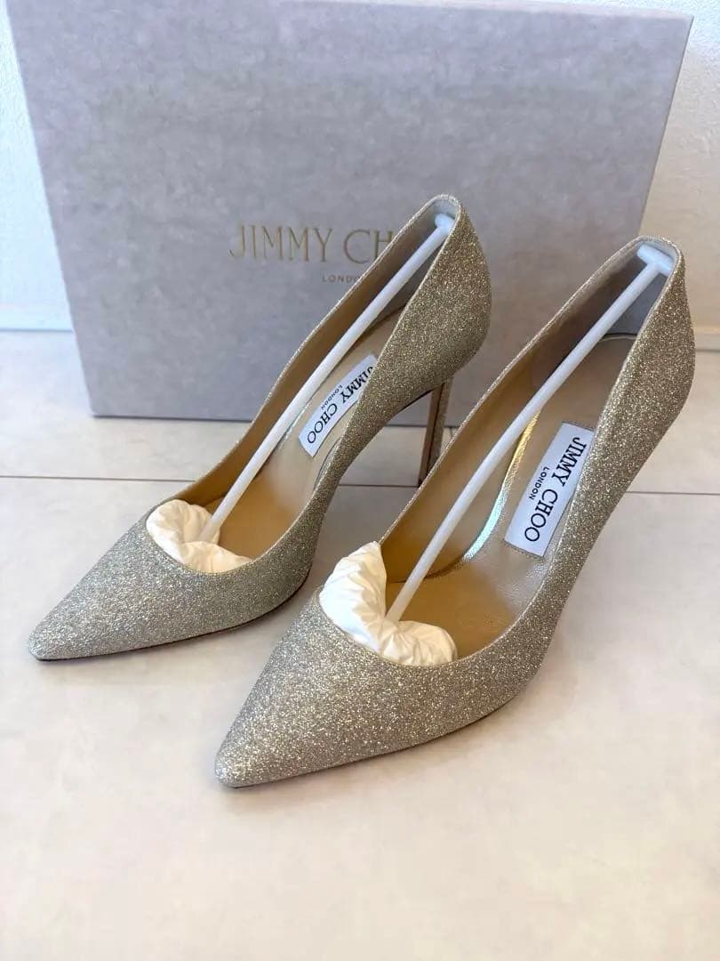 美品　ジミーチュウ　JIMMY CHOO ハイヒール　ブライダルシューズ JIMMY CHOO - JIMMY CHOO ブライダルシューズ ウェディングシューズ