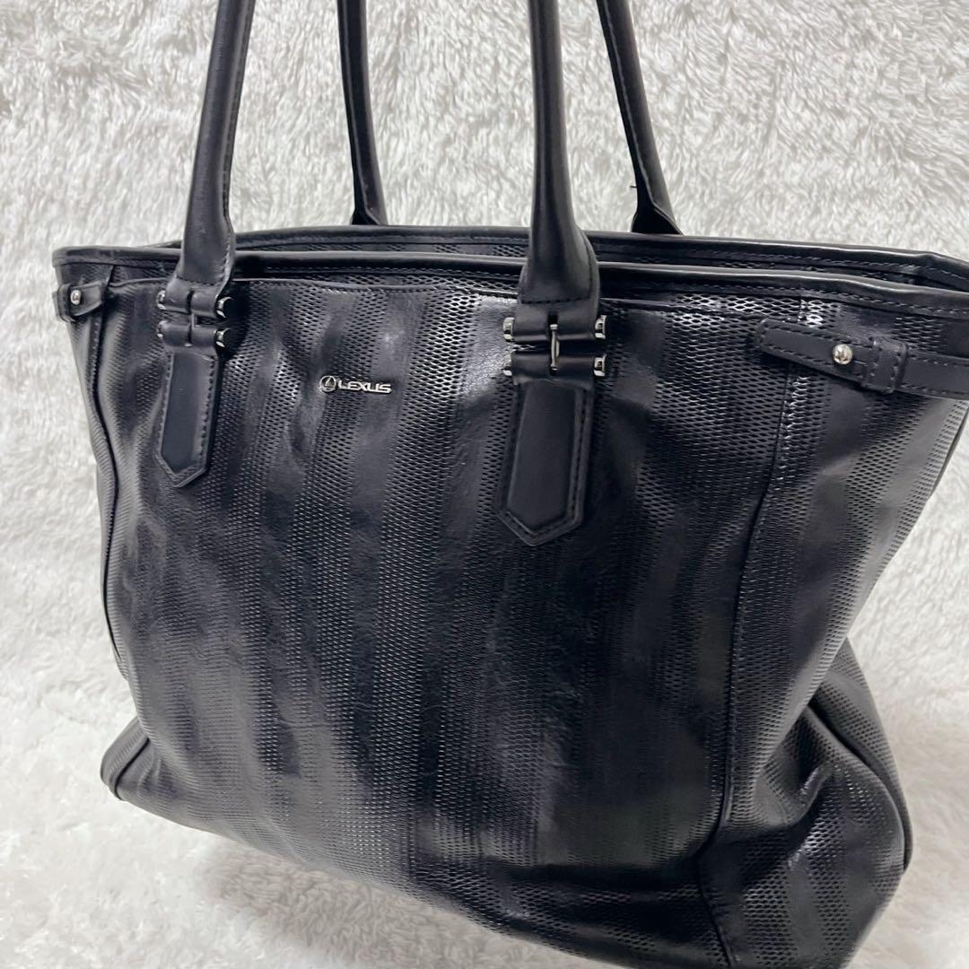 LEXUS レクサス トートバッグ ゼブラストライプ 黒 大容量 ビジネス