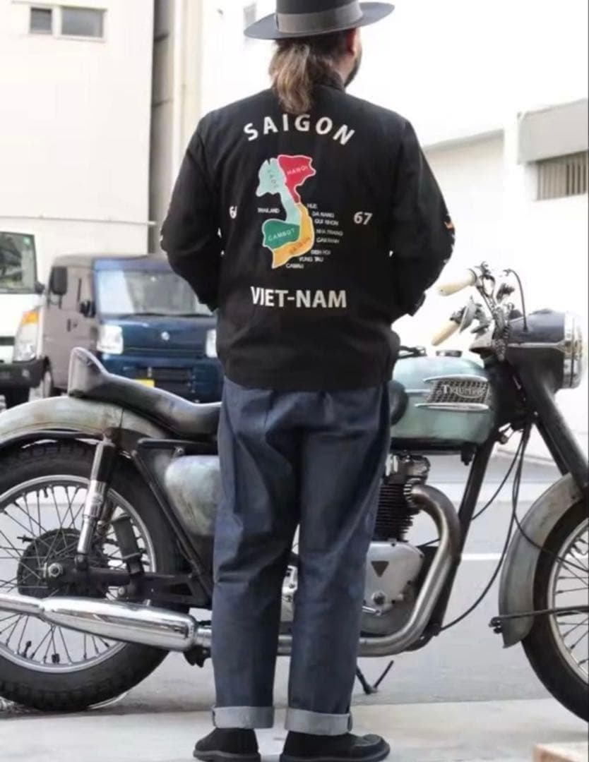 スーベニアジャケット 復刻ベトジャンSAIGON刺繍VIET-NAM 黒2XL - メルカリ