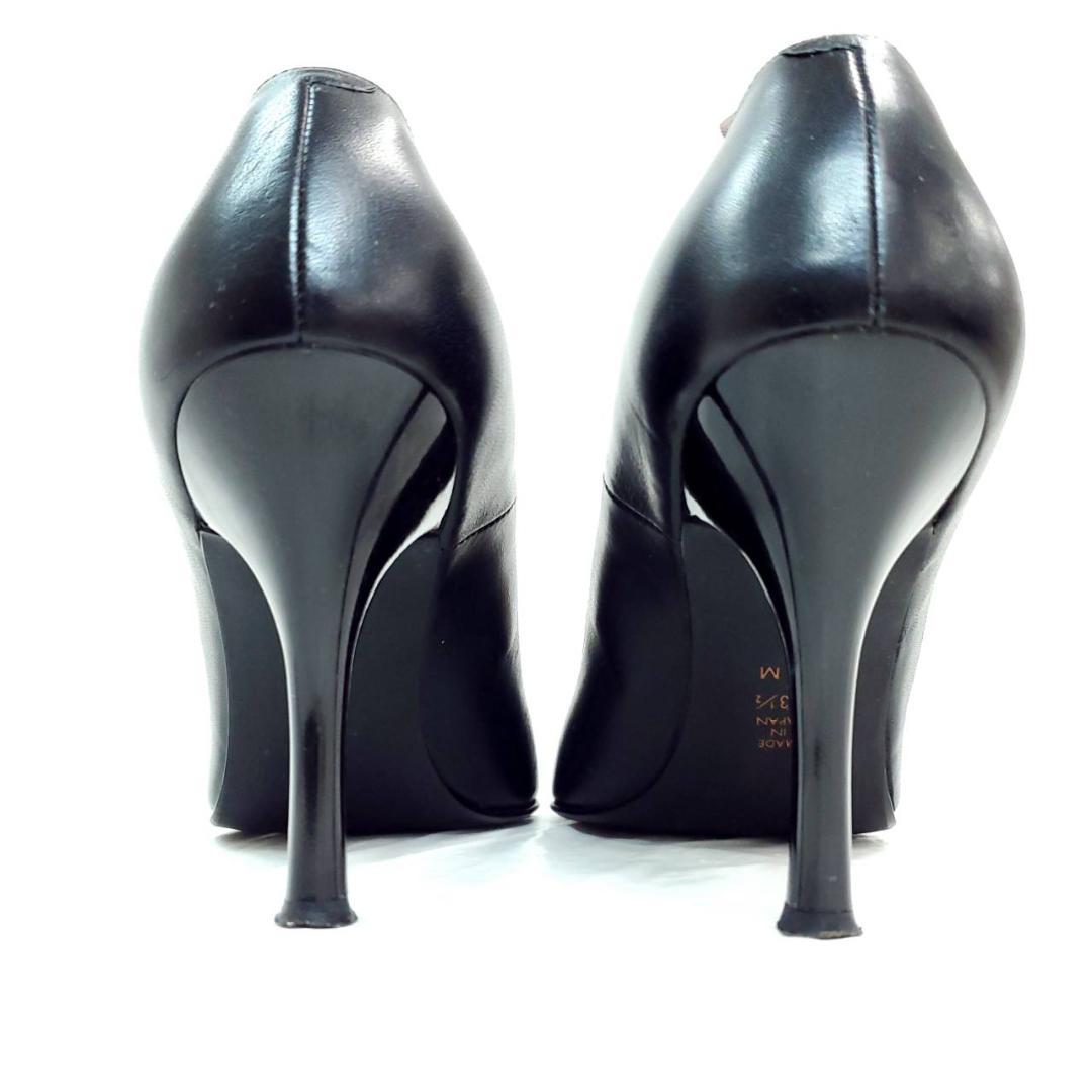 ダイアナ パンプス ポインテッドトゥ ピンヒール ブラック レザー 日本