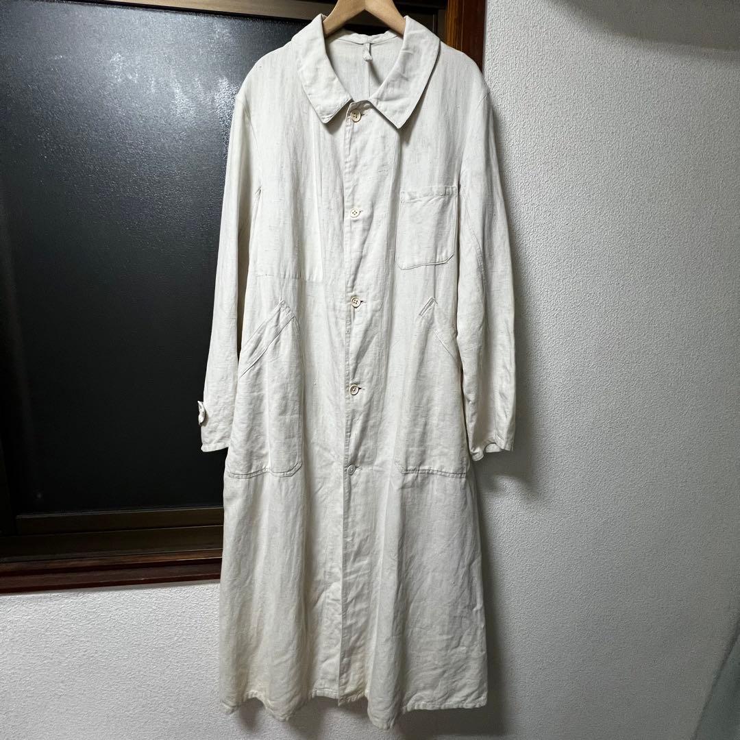30s french vintage リネンコート ユーロヴィンテージ MILITARY（ミリタリー） 実物 新品 デッドストック フランス軍