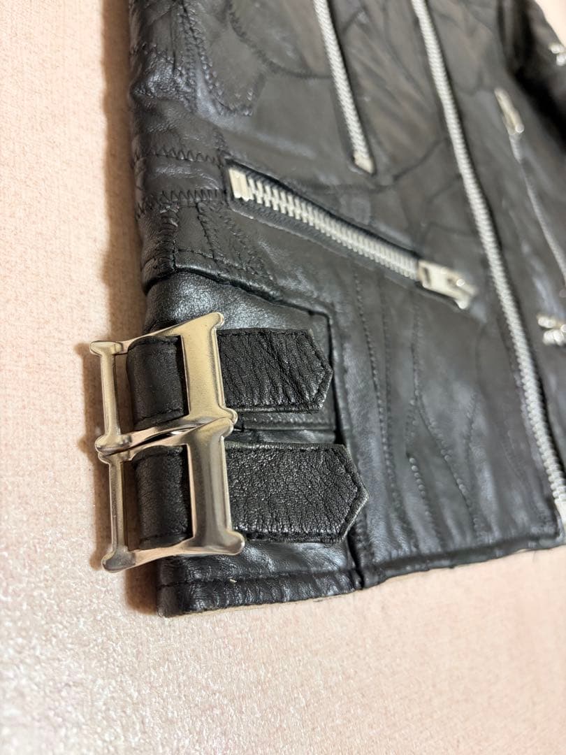 希少 美品 fuudobrain ツギハギ 本革 シングルライダースジャケット