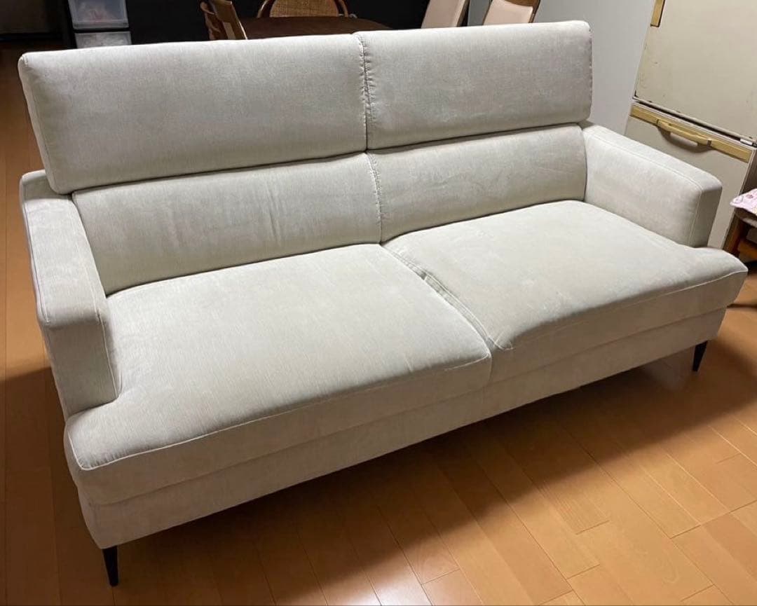 クリーム色モダンソファ　三人掛け サザーラGY 3人掛けソファ 布張りタイプ (サザーラ GY) | ニトリネット【公式