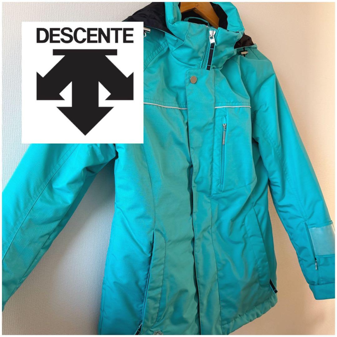 超美品☆デサント☆ターコイズ スキーウェア フード付き デサント（DESCENTE）（レディース）スキーウェア スーツ ジャケット