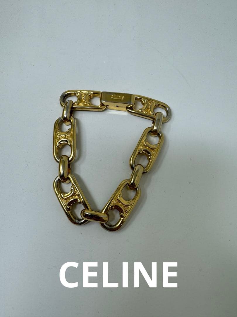 CELINEセリーヌ　松村北斗着用 ブレスレット　マカダム　トリオンフ　ゴールド CELINE（セリーヌ） バングル 460PQ6BRA.35OR メンズ トリオンフ
