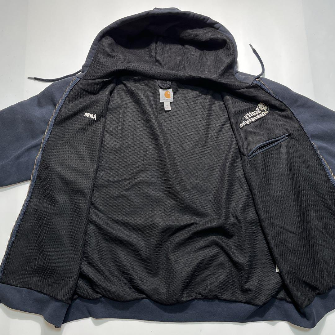 カーハート 裏サーマル パーカー XL 紺 企業刺繍 ネイビー 7063 - メルカリ