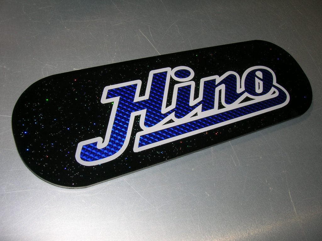 ◆日野バスマーク◆アンドン◆小判板◆Hino◆ラメ有◆デコトラ◆トラック野郎◆青