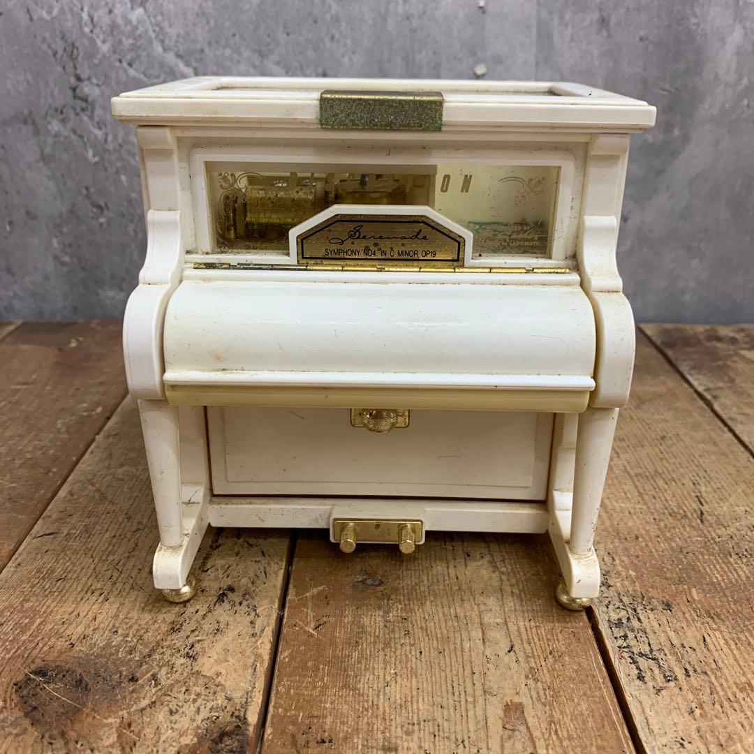 2F 【希少・レトロ】ピアノ型 オルゴール ジュエリーボックス「Love is