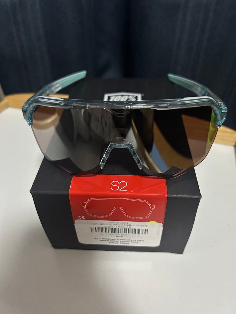 100% S2 スポーツサングラス クリアミントフレーム