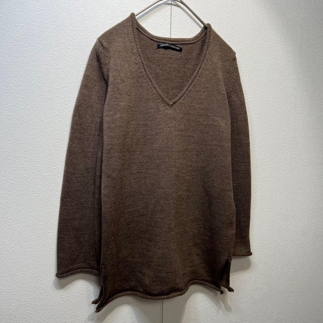 希少 美品 ワイズ ヨウジヤマモト ウール Vネック カットオフデザイン