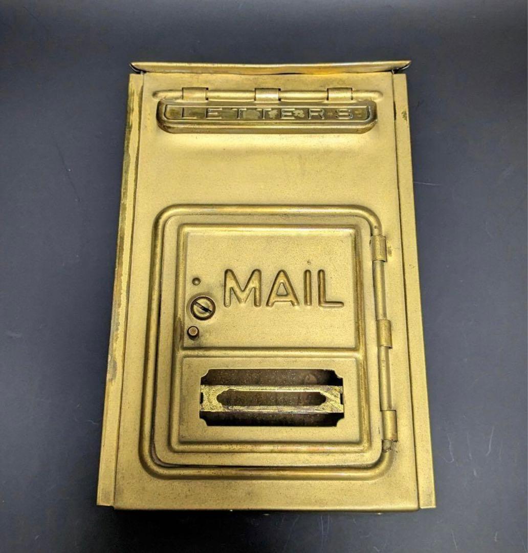 アンティーク真鍮 メールボックス 郵便受け ビンテージ 1920年代 USA