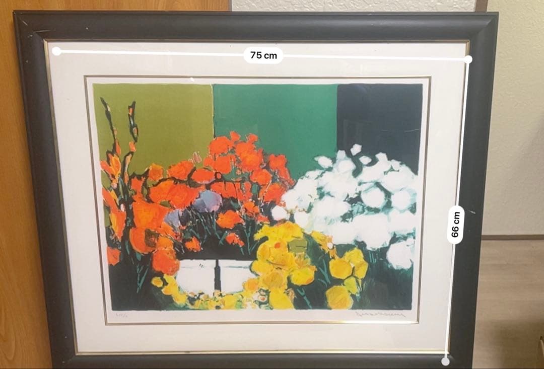 ジャン・クロード・アレンバック作 リトグラフ 版画 サイン入り グラジオラスの花