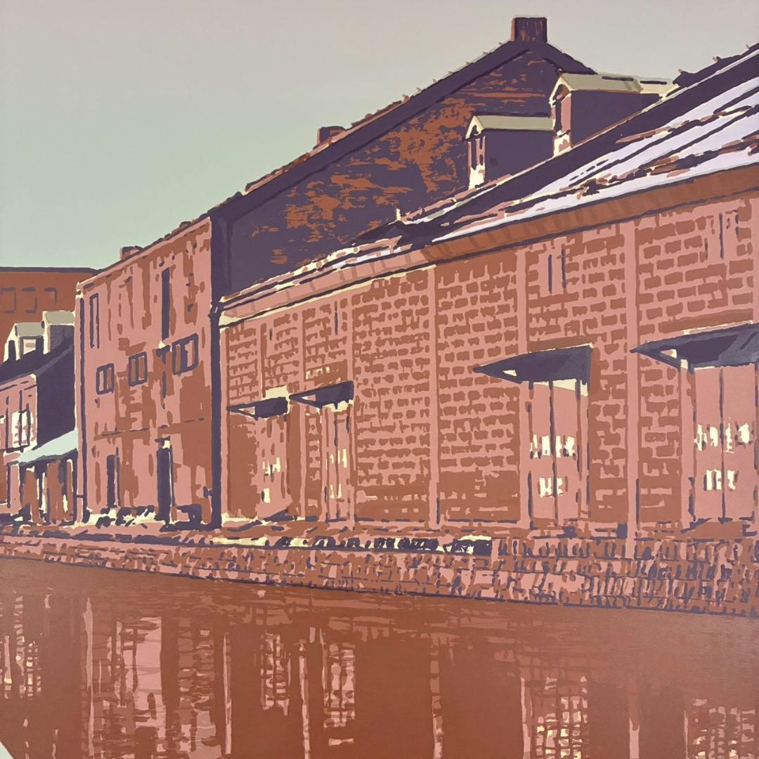 最終値下げ】本間武男「運河旅情Ⅱ」シルクスクリーン 直筆サイン入り