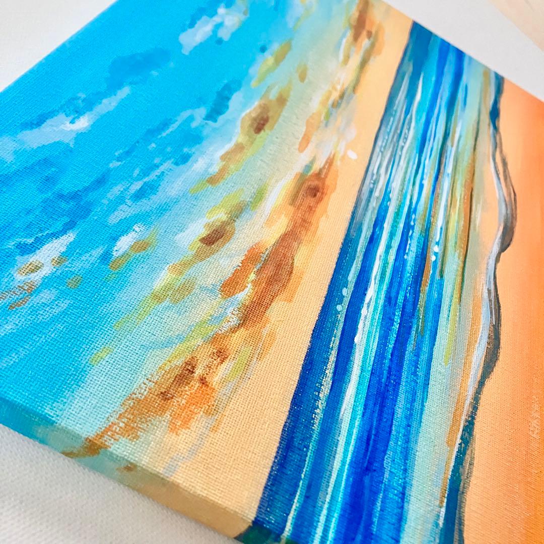 sunset＊4号キャンバス 絵画 原画 風景画 海 空 夕日 ハワイ 沖縄